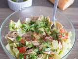 Salade fraicheur au poulet, feta et légumes