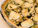 Tarte courgettes, chèvre et pignon de pin