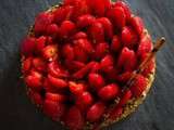 Tarte aux fraises Gariguettes et pistaches