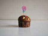 Muffins chocolat, noisettes et fleur de sel, coeur au nutella