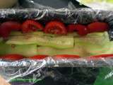 Terrine de courgettes au roquefort et son coulis de tomates