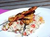 Crevettes Grillées et Riz à la Mangue