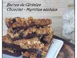 Barres de céréales Chocolat – Myrtilles séchées