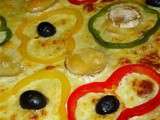 Pizza aux poivrons 3 couleurs
