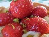 Tartelettes aux fraises, mascarpone et pistache