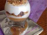 Verrine banane-sauce caramel façon crumble