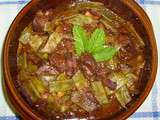 Sauté de porc aux haricots plats
