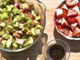 Compote fraise-rhubarbe et riz au lait vanillé