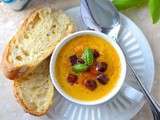 Potage de patate douce, céleri-rave et chorizo