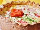 Tarte au saumon fumé et fromage Philadelphia, croûte au sésame