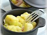 Cassolettes de pommes de terre et poireau à la cancoillote