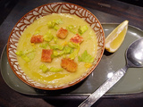 Soupe de pois cassés au citron confit