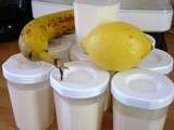 Yahourts au lait concentré sucré banane-citron vert
