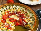 Feuilleté pesto, courgettes, fromage de chèvre
