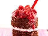 Mini-cake chocolat framboises et Bataille Food anniversaire