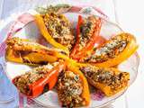 Poivrons farcis aux champignons au four