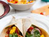 Tacos au poulet et salsa aux mangues