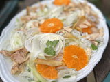 Salade aux restes de poulet, fenouil et clémentine