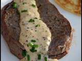 Tournedos sauce de moutarde à l'ancienne - Pancakes de pommes de terre