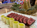 Filet de bœuf blanc bleu rôti au poivre vert et poireaux, tous en cuisine menus de fêtes, Cyril Lignac
