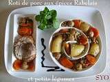 Rôti de porc cocotte, Epices Rabelais et petits légumes, de Mamigoz