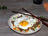 Bibimbap au bœuf et sa brunoise de légumes ( plat coréen pour 1 pers )