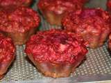 Muffins roses (pommes framboises )