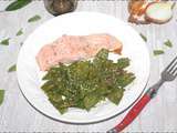 Pavé de saumon sur lit de haricots verts plats(+ mon idée menu )