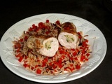 Roulade de poulet aux herbes et riz sauté (+ idée menu à 7 sp )