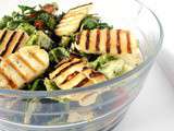 Fattoush salad with grilled halloumi