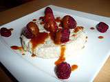 Riz au lait vanille, fleur d'oranger et framboises