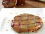 Tarte tatin à la rhubarbe (pâte à la pistache)
