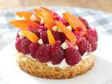 Tartelette framboises, abricots & géranium
