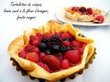 Tartelettes de crêpes, fruits rouges, lemon curd à la fleur d'oranger