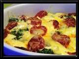 Gratin de brocolis, chorizo,ricotta