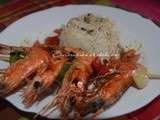 Gambas grillées et légumes
