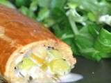 Chaussons au poulet Fleury Michon et fondue de poireaux/champignons