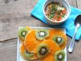 Oeufs cocotte revisités et salade orange kiwi