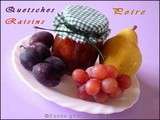 Confiture de quetsches, raisins et poire à l'agar-agar (thermomix)