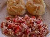 Salade thon tomates, petits pains thym citron