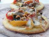 Mini pizza aux légumes grillés et pesto de pistaches