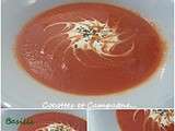 Velouté de tomates, Tapioca et crème soja parfumé au Basilic