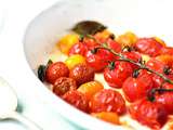 Tomates cerises rôties au basilic