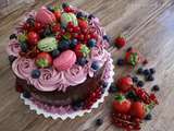 Layer cake chocolat fruits rouges