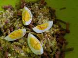 Salade de haricots verts œuf durs et lardons