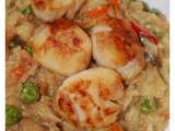 Wok Thaï, riz, légumes et noix de St Jacques (COOKÉO)