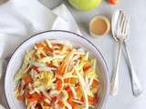 Salade printanière de chou pointu, fenouil, carotte et pomme, assaisonnement amande et soja tamari