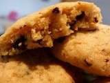 Cookies nougatine, beurre de cacahuète et pépites de chocolat
