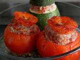 Tomates et courgettes farcies au jambon et au Boursin®