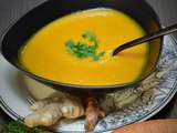 Soupe de carottes curcuma et gingembre frais